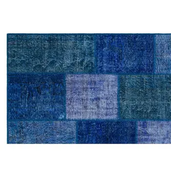 Rankų darbo Blue Vintage Overdyed Kratinys Plotas Kilimas 192x283 Cm-6'4
