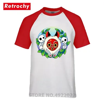 Grakštus Miško Dvasių Marškinėlius Anime Princesė Mononoke Marškinėliai Vaikinas Užsakymą Išspausdinti Tees Vyrų Vilkas Princesė T-Shirt Camisetas