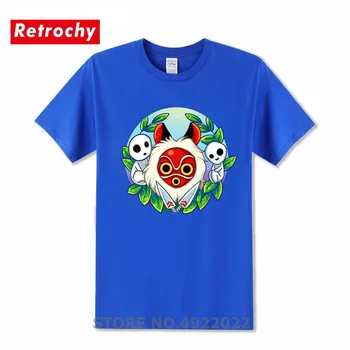 Grakštus Miško Dvasių Marškinėlius Anime Princesė Mononoke Marškinėliai Vaikinas Užsakymą Išspausdinti Tees Vyrų Vilkas Princesė T-Shirt Camisetas