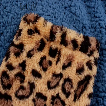 Atlapas Su Užtrauktuku, Leopardas Spausdinimui Paltai Moterims Rudens Žiemos 2019 Naujas Stilius Kišenėje Vilnos Kailis Susiuvimo Ilgomis Rankovėmis Moteris, Paltai