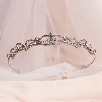 3 Spalvų Moterys Vestuvių Nuotaka Rožančiai & Crowns Prom Nuotakos Plaukų Aksesuarų Paprastas Stilius Princess Crown galvos Apdangalai, Vestuvių