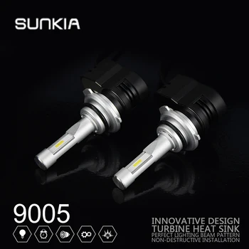 2vnt/komplektas SUNKIA T5 Automobilio LED Žibintų 9005 HB3 6000k Automobilių Stilius 60w 8400LM 8-32V DC Vandeniui Auto LED Žibintų