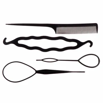 4 Vnt/Set Plaukų Formavimo Įrašą Bun Spurgos Twist Nerijos plaukai surišti į uodegą Maker 