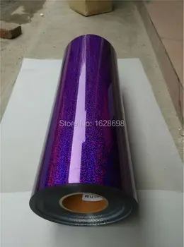 Korėjos Aukštos kokybės holograma pu vinilo šilumos perdavimas dydis: 50CMX200CM perdavimo holograma pu plėvele CDH-04 violetinė spalva