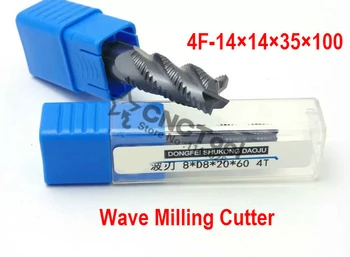 Banga karbido frezavimo cutter 4F-14.0 MM,14*14*35*100MM lydinio Grubaus malimo pjovimo ,CNC frezavimo staklės,CNC frezavimo įrankiai, Nc įrankis