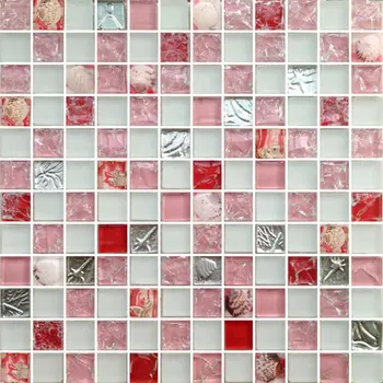 Spalvinga Raudona Rožinė Matt White Krištolo, Sea Shell Mozaikos plytelės Virtuvės Backsplash Dušas, Vonios kambarys juosmens sienų apdailos plytelės