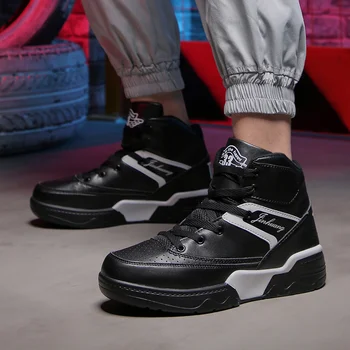 Vyrų batai mens batai atsitiktinis žmogus batai odos originali sportbačiai vyrai Drobė batai vaikščioti pėsčiomis high-top shoesLace-up batai
