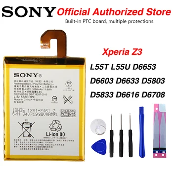 Originalus Sony LIS1558ERPC Baterija Sony Xperia Z3 L55T L55U D6653 D6603 D6633 D5803 D5833 D6616 D6708 3100mAh