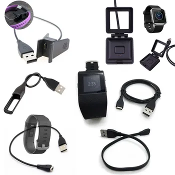 USB Kabelis, Įkroviklis, Baterija DockFor Fitbit ChargeHR/Flex 2/HR/Mokestis 2/Alta/Blaze/Joninės/Versa/inspire/prasme Apyrankę Smart Žiūrėti