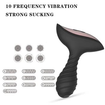 10 Greičio Spiralinis Analinis Vibratorius Butt Plug Nuotolinio Valdymo Prostatos Massager USB Įkrovimo Vyrų Analinis Vibratorius, Sekso žaisliukai Vyrams Gėjų