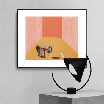 Abstrakčios Kūrybos Animacinių Filmų Skaičius Bučiavosi Plakato Spauda Nuotrauką Modernus Minimalistinio Meno Tapybos Drobės Namo Kambarį, Sienų Dekoras