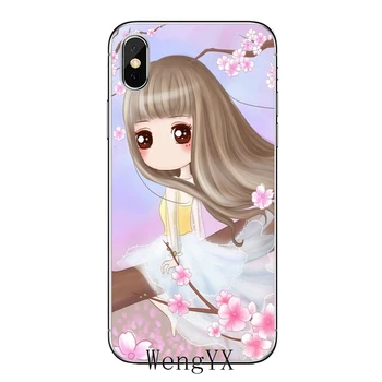 Mielas japonijos Azijos Lėlė mergaitė TPU Minkštas priedai telefono dangtelį atveju LG G2 G3 mini dvasia G4 G5 G6 K7 K8 K10 2017 V10 V20 V30