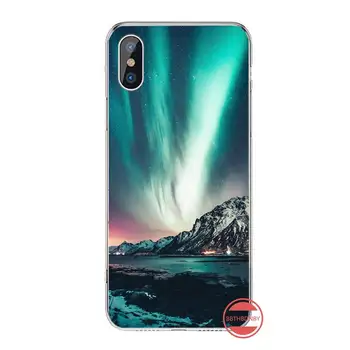 Aurora meno gražus gamtos peizažas Telefono dėklas Skirtas iphone 12 5 5s 5c se 6 6s 7 8 plus x xs xr 11 pro max