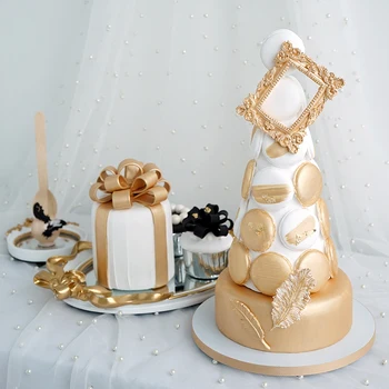 Modeliavimo Tortas, Šampanas Macaron Bokštas Namų Minkšta Apdaila Aukso Modeliavimas Macaron Juostelių Pyragas
