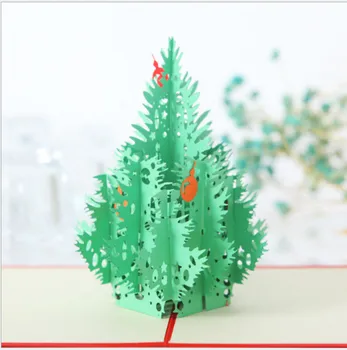 3D Pop-Up Kalėdų Eglutė atvirukas yra Rankų darbo Dovanų Kalėdiniai Atvirukai, Šventiniai Šalies Prekių