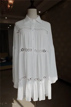 Moterų Medvilnės Tuščiaviduriai Iš Marškinius Paplūdimio Suknelė 2019 M. Vasarą Balta Mini Suknelė Bohemijos Stiliaus Suknelės Seksualus Paplūdimio Suknelės Vestido