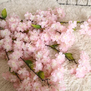 1pc Dekoratyvinis Sakura Dirbtinių Gėlių Vyšnių Žiedų Šaka Vestuvių Gėlių, Augalų Sienos Bonsai 