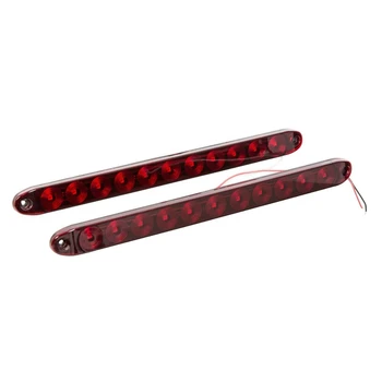 4Pcs 15inch Raudonas LED Stop Stabdžiai Ruožtu Uodegos Šviesos Juosta Sunkvežimių Priekabos RV Automobilių Vandeniui