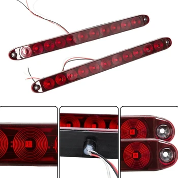 4Pcs 15inch Raudonas LED Stop Stabdžiai Ruožtu Uodegos Šviesos Juosta Sunkvežimių Priekabos RV Automobilių Vandeniui