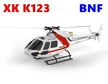 Originalus XK K123 BNF (Be nuotolinio valdymo) 6CH Brushless AS350 Masto 3D6G Sistemą, RC Sraigtasparnis Atnaujinti WLtoys V931