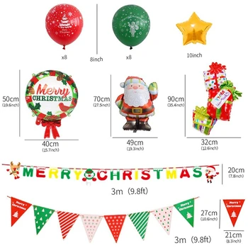 Kalėdų Balionų Dekoracijos, Latekso Balionų Rinkinys Merry Christmas Banner Dekoracijos Prekių Santa Claus