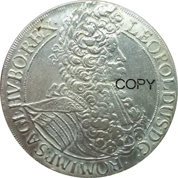 Austrija Taler Leopold I Viena Thaler 1696 Žalvario, Padengta Sidabro Kopijuoti Monetų Neprivaloma, Įvairių metų