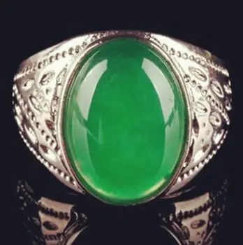 Geras>>>@@ Didmeninės kainos 16new ^^^^gražus tibeto sidabro žalia akmuo vyrų žiedas