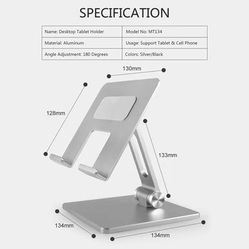 Tabletės Aliuminio Stovas Reguliuojamas Stovas Stalas Sulankstomas Turėtojas Dock For iPad Pro 12.9 11 10.2 Oro Mini 2020 M. 