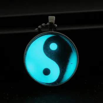 Kinų Stiliaus Simbolis Pakabukas Karoliai Aštuonių Diagramų Yin ir Yang Švyti Tamsoje Trumpi Karoliai Vyrams, Moterims Brangakmenis Pigūs Cool