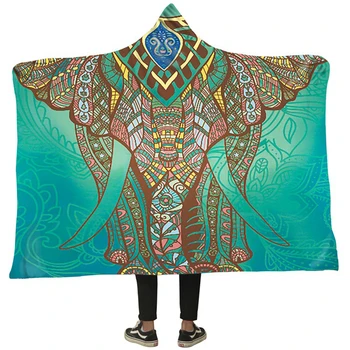 Mandala vilnos antklodė su bžūp naują atvykimo 3d dramblys spausdinti Pliušinis magija žiemos antklodė