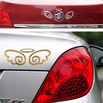 Automobilių Lipdukas 1pcs Automobilių stiliaus 3D Angelų, Fėjų Sparnų Logotipas Ženklelis Decal Auksas, Sidabras Automobilio Logotipas Dekoro Automobilių Stilius