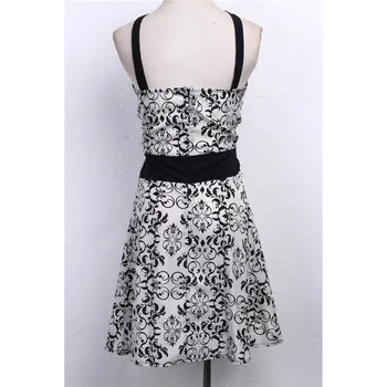 Vasaros moterų mados mini suknelė Plonas rankovių atsitiktinis spausdinti sundress Moterų backless tvarstis-Line mini suknelės