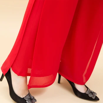 Negabaritinių Moterys, Ponios Derliaus Prarasti Aukšto Juosmens Ilgos Kelnės Šifono Pusės Split Atsitiktinis Palazzo Kelnės Plačios Kojos Kelnės pantalones